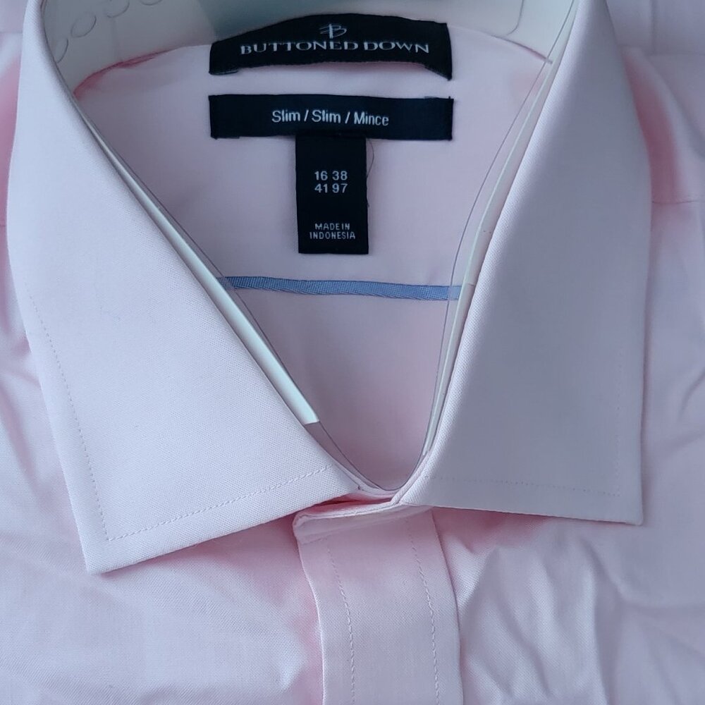 Buttoned Down Men's Long Sleeve Pink Dress Shirt Amazon's Brand - Picture 3 of 5